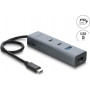Delock 4-poorts USB 5 Gbps-hub met USB Type-C™-stekker naar 2 x USB Type-A-aansluiting + 2 x USB Type-C™-aansluiting en PD 100 W (64378)