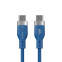 Targus HyperJuice Flex USB-C-naar-USB-C-silicone oplaadkabel, USB 2.0, 1,5 m, blauw