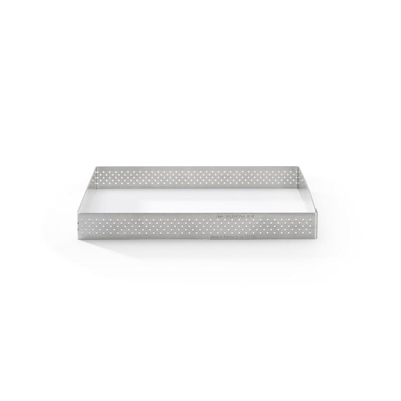 De Buyer geperforeerde roestvrijstalen vierkante taartvorm, 17,5 cm (3099.23)