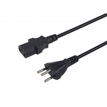 Equip netkabel Swiss T12 naar IEC C13, 5 m, zwart, PVC