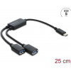 Delock 2-poorts USB 5 Gbps Type-A kabelhub met USB Type-C™-aansluiting 25 cm (64373)