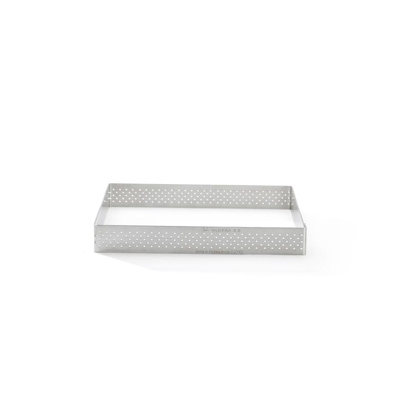 De Buyer geperforeerde roestvrijstalen vierkante taartvorm, 7 cm (3099.19)