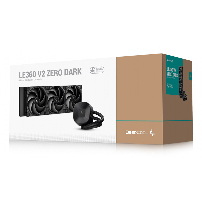 DeepCool LE360 V2 ZERO DARK AIO vloeistof-CPU-koeler, zwart