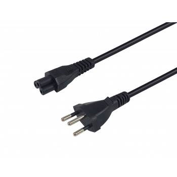 Equip netkabel Swiss T12 naar IEC C5, 1,8 m, zwart, PVC