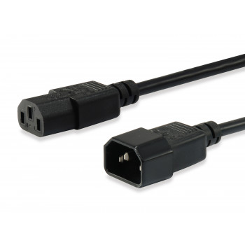 Equip netkabel IEC C13 naar IEC C14, 1,5 m, zwart