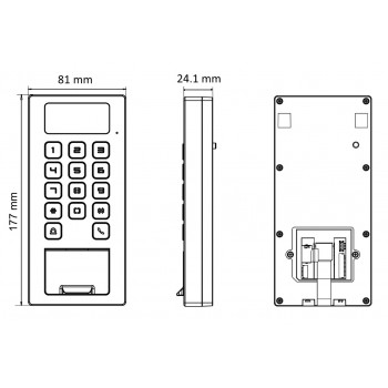 Hikvision DS-K1T502DBFWX toegangscontrolelezer grijs
