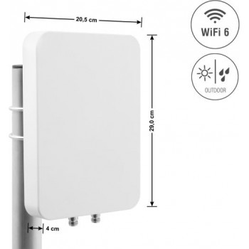 Delock WiFi 6 MIMO richtantenne, 2 x N bus, 12-17 dBi, buiten, wand-/mastmontage, wit (60773)