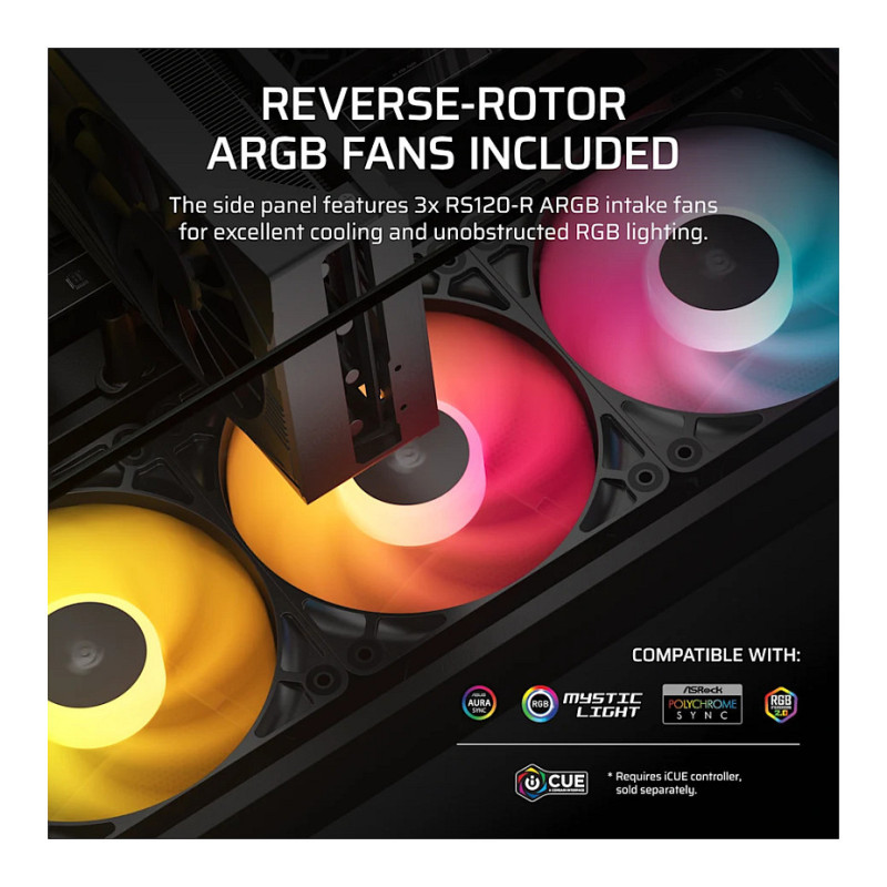 Corsair 2800X RS-R ARGB panoramaglas Micro-ATX computerbehuizing, zwart