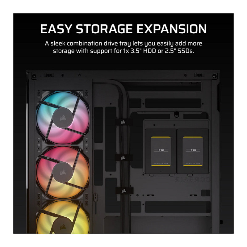 Corsair 2800X RS-R ARGB panoramaglas Micro-ATX computerbehuizing, zwart