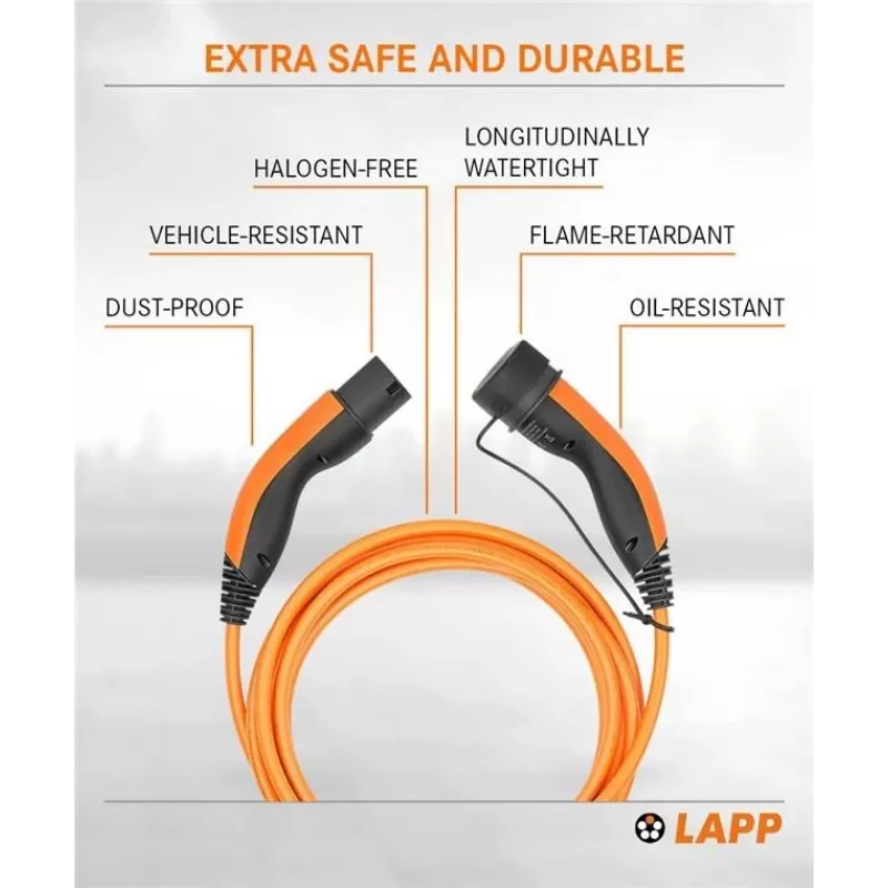 LAPP MOBILITY laadkabel Type 2, tot 11 kW, 5 m, oranje (61785)