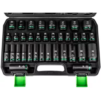 WUBER W33001 lange dopsleutelset 1/2 inch, 6-kant, 35 stuks