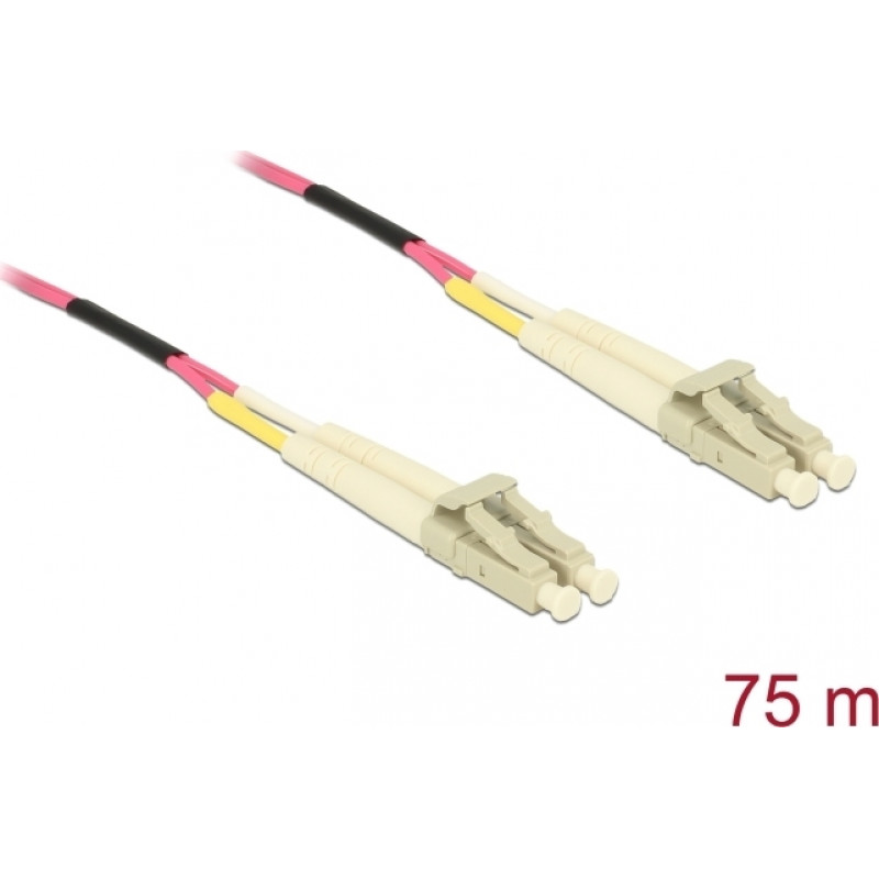 Delock 80156 LC Duplex naar LC Duplex Multimode OM4 glasvezelkabel, 75 m