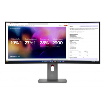 Lenovo ThinkVision P40WD-40 40 inch 5K WUHD curved IPS-monitor, 120 Hz, dock, Daisy Chain, MC60 camera, luidspreker