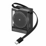 SHARGE oprolbare 65-GaN-lader, 65 W, 2x USB-C, geïntegreerde USB-C-kabel, zwart