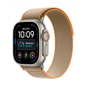Apple Watch Ultra 4 GPS + Cellular 49 mm titanium behuizing naturel met Trail Loop sand – M/L