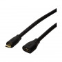 LogiLink CU0120 USB 2.0 verlengkabel, Micro-USB B stekker naar Micro-USB B bus, 0,5 m, zwart