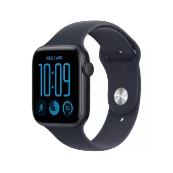 Apple Watch SE 3 GPS 44 mm aluminium behuizing middernacht met sportband blauw – S/M