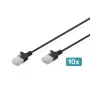 DIGITUS slimme Cat6 U/UTP patchkabel RJ45, 0,3 m, zwart, LSZH, 10-pack