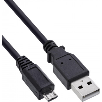 InLine Micro-USB 2.0 kabel, USB-A stekker naar Micro-B stekker, 1,5 m, zwart