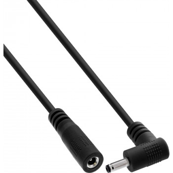 InLine® DC-verlengkabel, haakse stekker, 3,5 x 1,35 mm, zwart, 0,5 m