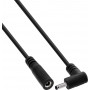 InLine® DC-verlengkabel, haakse stekker, 3,5 x 1,35 mm, zwart, 0,5 m