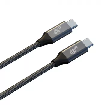 TB gevlochten USB 3.2 Gen 2 kabel USB-C naar USB-C, 1 m, 100 W, zwart