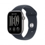 Apple Watch Series 12 GPS 46mm aluminium behuizing Space Grey met sportband marineblauw - M/L
