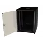 IT-BUDGET 19 inch netwerkkast SJB, 12U, 600x600 mm (BxT), glazen deur, achterwand, zwart