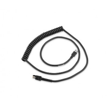 Zebra afgeschermde spiraalkabel USB, serie A, 9 ft, BC1.2 High Current, -30C (CBA-UF6-C09ZAR)