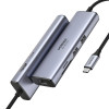 UGREEN 60515 7-in-1 USB-C-multipoort-adapter, 4K HDMI, Gigabit Ethernet, 100 W PD, grijs