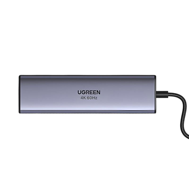 UGREEN 60515 7-in-1 USB-C-multipoort-adapter, 4K HDMI, Gigabit Ethernet, 100 W PD, grijs