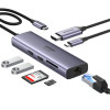UGREEN 60515 7-in-1 USB-C-multipoort-adapter, 4K HDMI, Gigabit Ethernet, 100 W PD, grijs