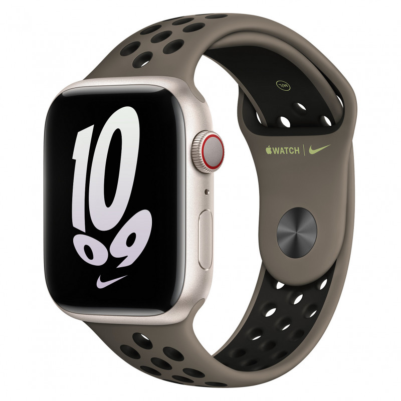 Apple Watch Nike Sport-band 45mm – Olive Grey/zwart
