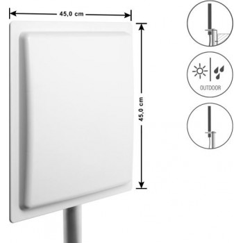 Navilock luchtvaartnavigatieantenne, N-bus, 13 dBi, richtantenne, wand-/mastmontage, buiten, wit (60771)