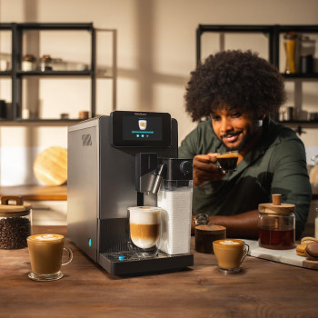 Cecotec Cremmaet Latte Touch volautomatische koffiemachine, 19 bar, ingebouwde melkopschuimer, 1500 W, zwart