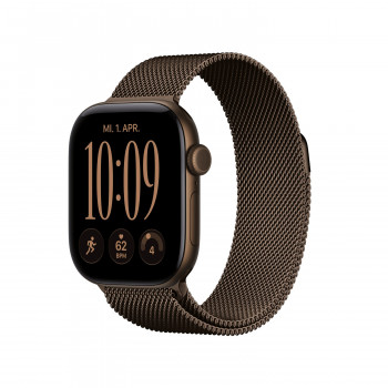Apple Watch Series 12 GPS + Cellular 42mm donkerbrons aluminium behuizing met donkerbrons Milanese Loop