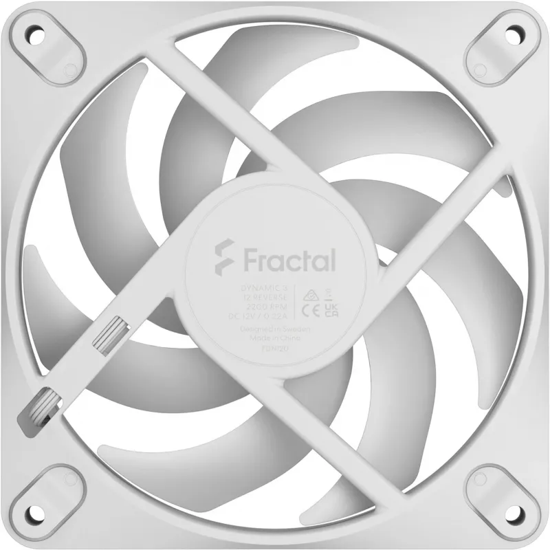 Fractal Design Dynamic 3-12 Reverse 120 mm behuizingsventilator, wit