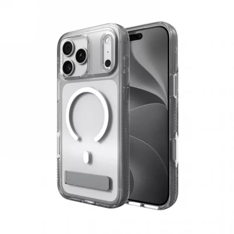 Zagg Crystal Palace Snap met standaard voor iPhone 18 Pro Max / 17 Pro Max transparante smartphonehoes