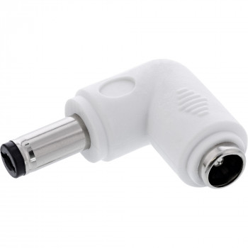 InLine® DC-adapter, 5,5 x 2,5 mm, stekker/bus, haaks, wit
