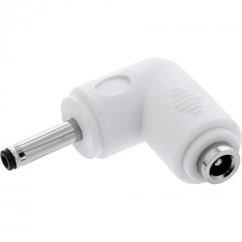 InLine® DC-adapter, 3,5 x 1,35 mm, stekker/bus, haaks, wit