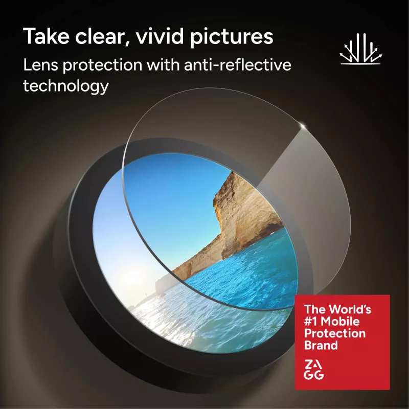 Zagg Glass Elite antireflectie cameraringen voor iPhone 18 Pro Max / 17 Pro Max / 18 Pro / 17 Pro zwart