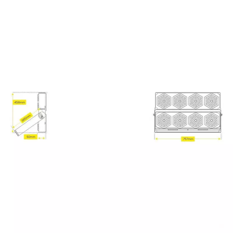 Synergy 21 LED-schijnwerper 800 W, IP67, IK08, aluminium, zwart, koelwit (S21-LED-NB00321)