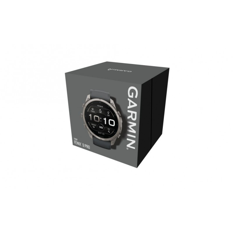 Garmin Fenix 9 Pro – 51mm titanium met grafiet/zwart siliconenband smartwatch