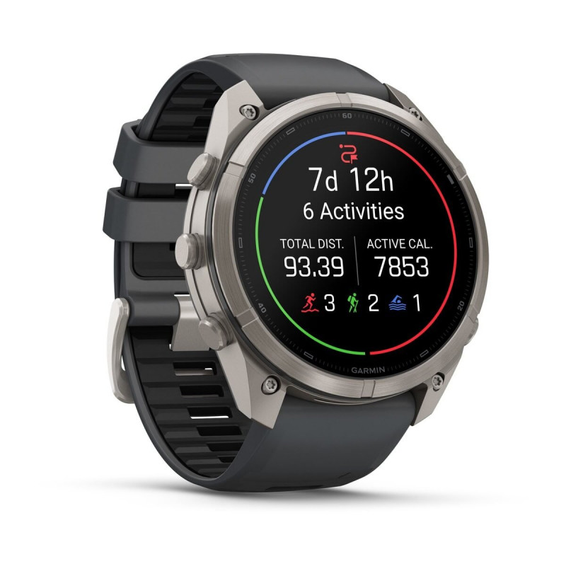 Garmin Fenix 9 Pro – 51mm titanium met grafiet/zwart siliconenband smartwatch