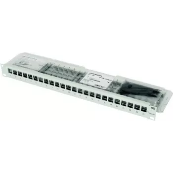 Telegärtner 100007010 19-inch moduledrager, bestukt, CAT 6a, 1 HE, grijs