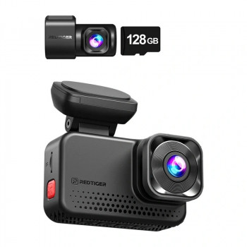 REDTIGER VC70 wifi 4K + 2,5K dashcam met 128GB kaart