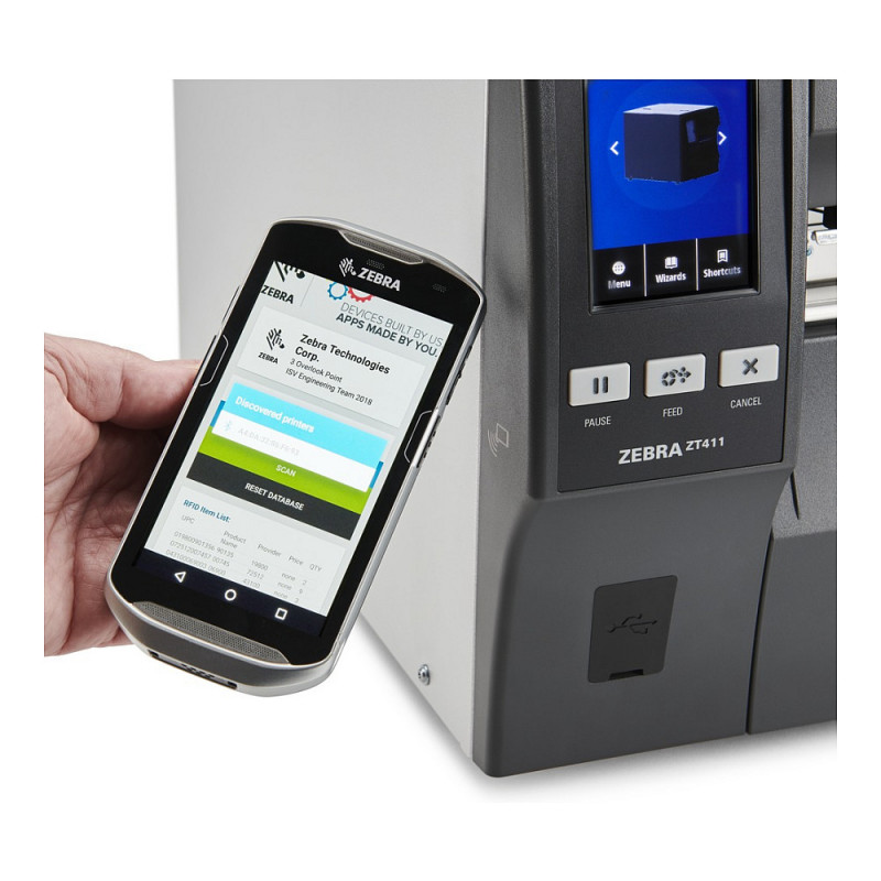 Zebra ZT411 4 inch industriële labelprinter - thermodirect, 300 dpi, serieel, USB, Ethernet, Bluetooth (ZT41143-D9E0000Z)