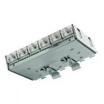 Telegärtner Cat.6A patchverdeler (diep) voor DIN-rail met TS-adapter, 6x RJ45-bussen (J02021A0055)