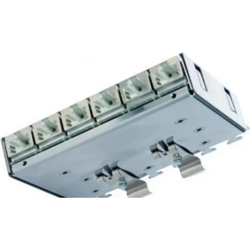 Telegärtner Cat.6A patchverdeler (diep) voor DIN-rail met TS-adapter, 6x RJ45-bussen (J02021A0055)