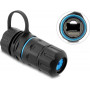 Delock kabelverbinder RJ45 bus naar RJ45 bus Cat.6A met M20 x 1,5 mm schroefdraad en afsluitdop met behuizing IP68 stof- en waterdicht (91840)
